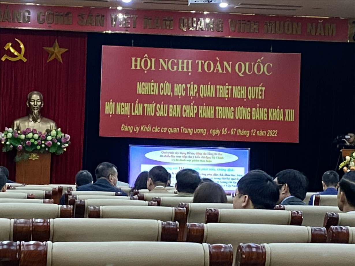 Hội nghị toàn quốc nghiên cứu, quán triệt Nghị quyết Hội nghị Trung ương 6 (5/12/2022)